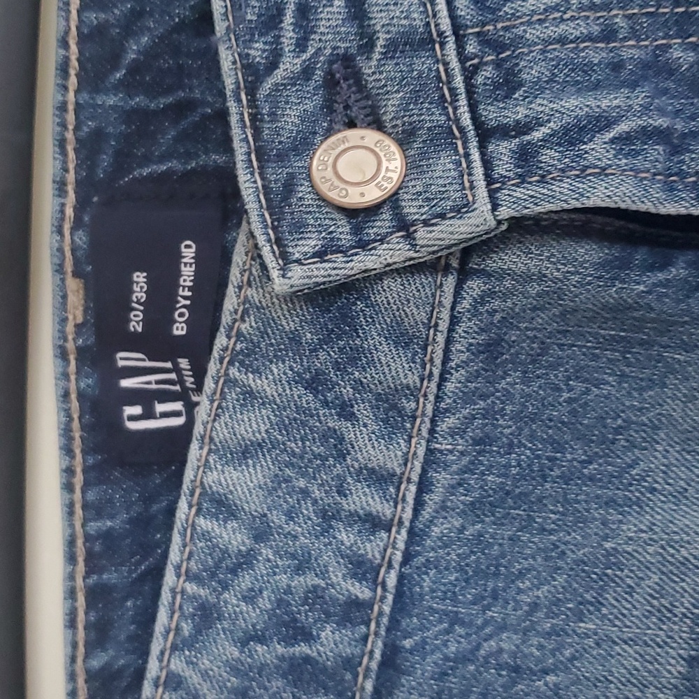 GAP Denim Universal Slim Distressed Boyfriend Ankle Jeans 20/35R - Picture 6 of 11